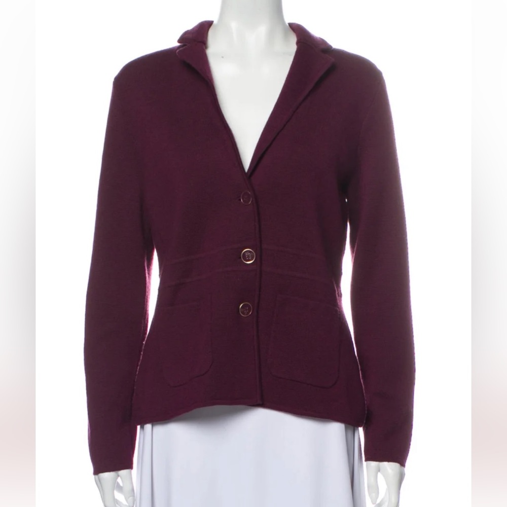 Talbots Women's Pure Merino Wool Purple Blazer Size LP